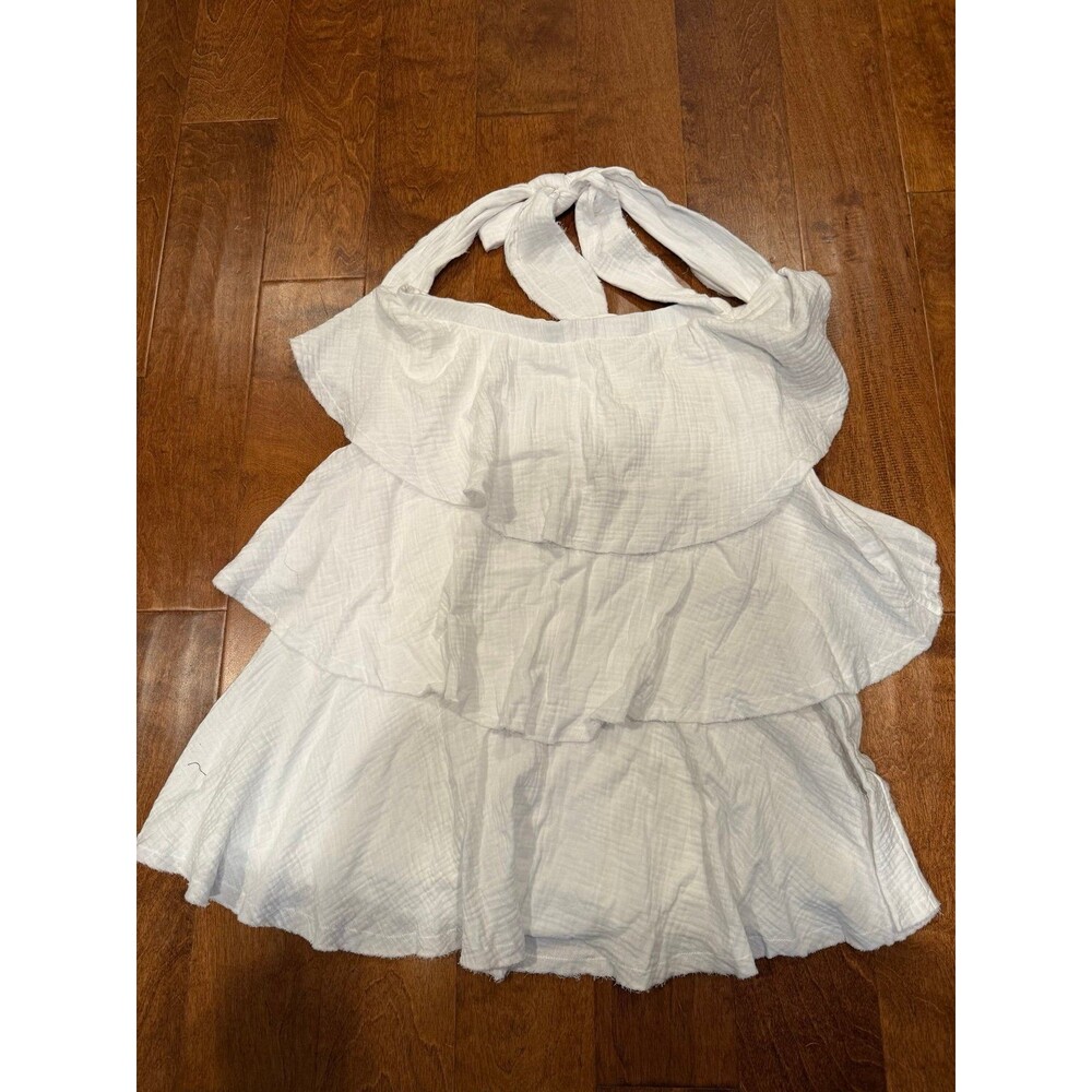 Venus white layered mini dress coverup vacation size large NWOT
